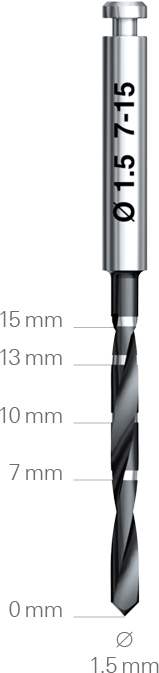 Свердло 1,5×7–15 мм